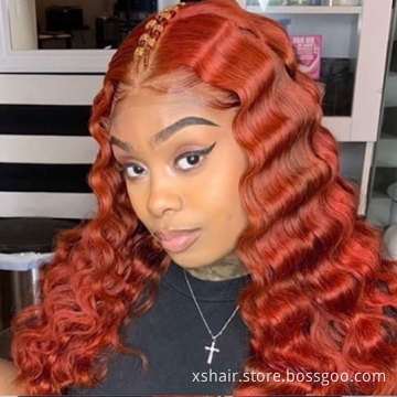 Custom Logo High Quality 10-34 Inch 13x4 13x6 Lace Frontal Human Hair Water Wave Front Wig Custom Color Hair Wigs